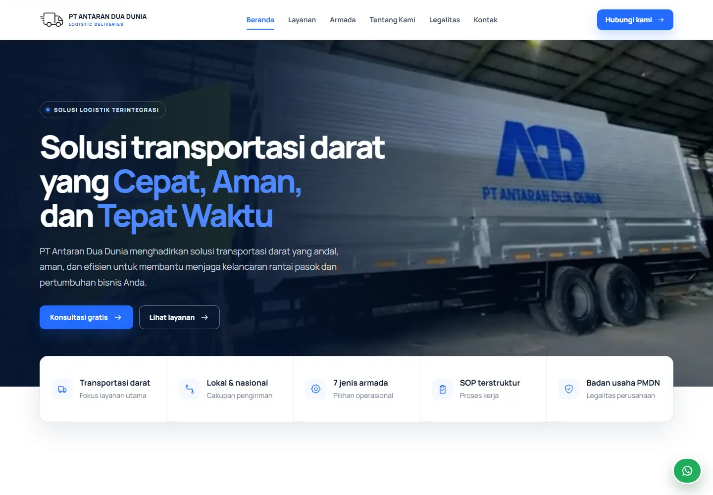 ADD Logistics Landing Page — Landing Page · Logistics