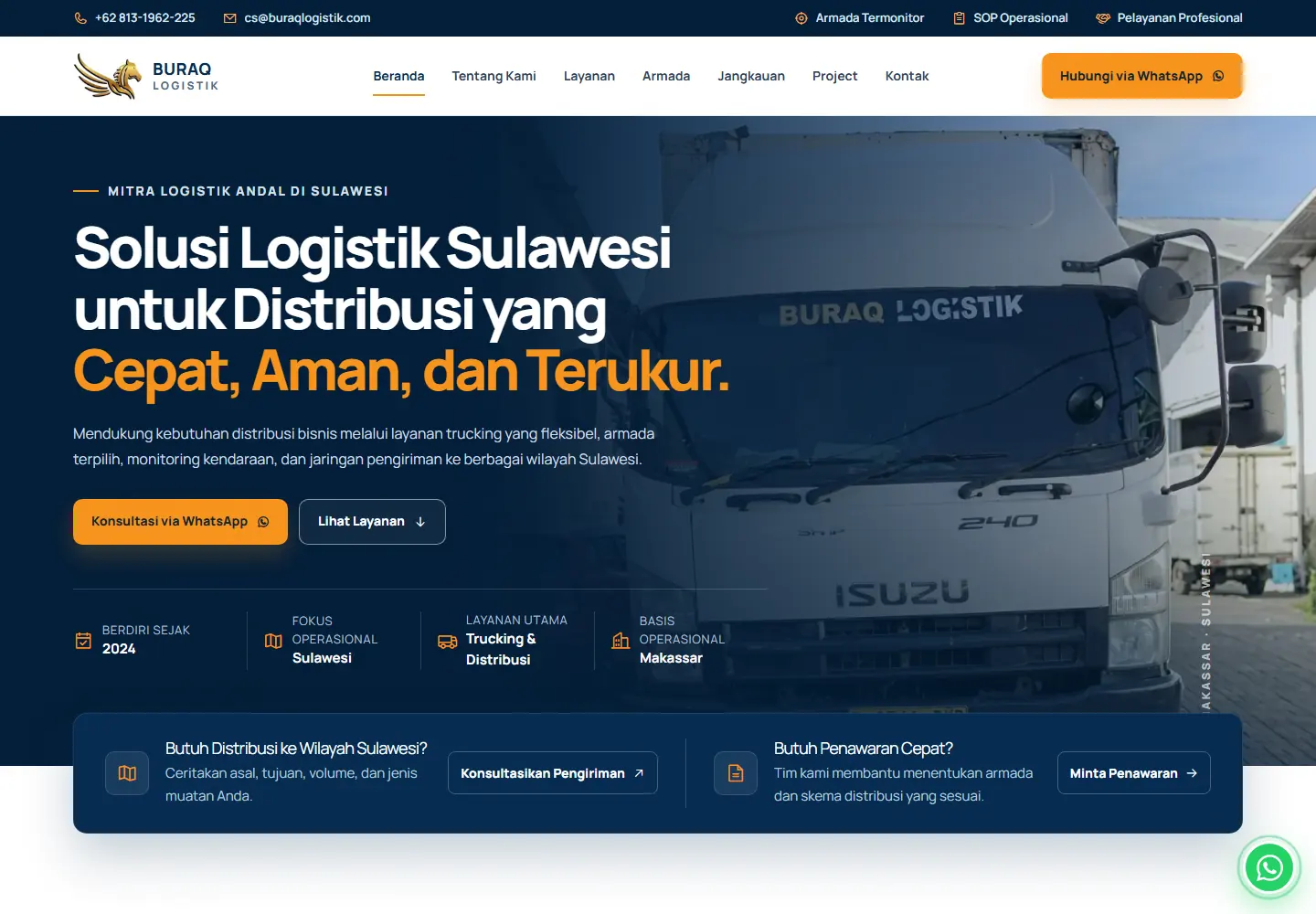 Buraq Logistik — Corporate Website · Logistics