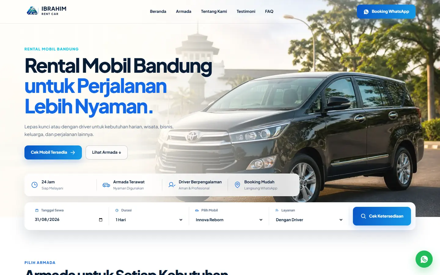 Ibrahim Rent Car — Booking Website · Rental Mobil