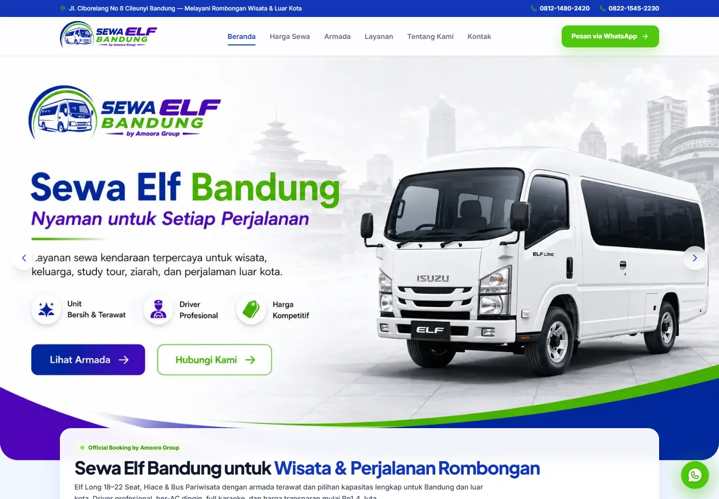Sewa Elf Bandung — Rental Website · Transportation
