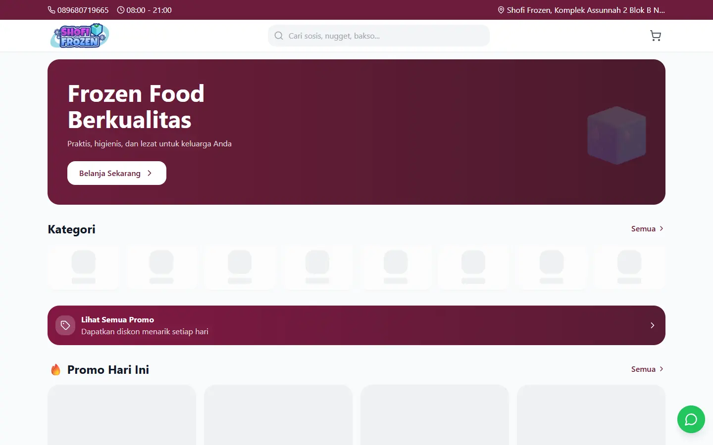 Shofi Frozen — E-Commerce · F&B
