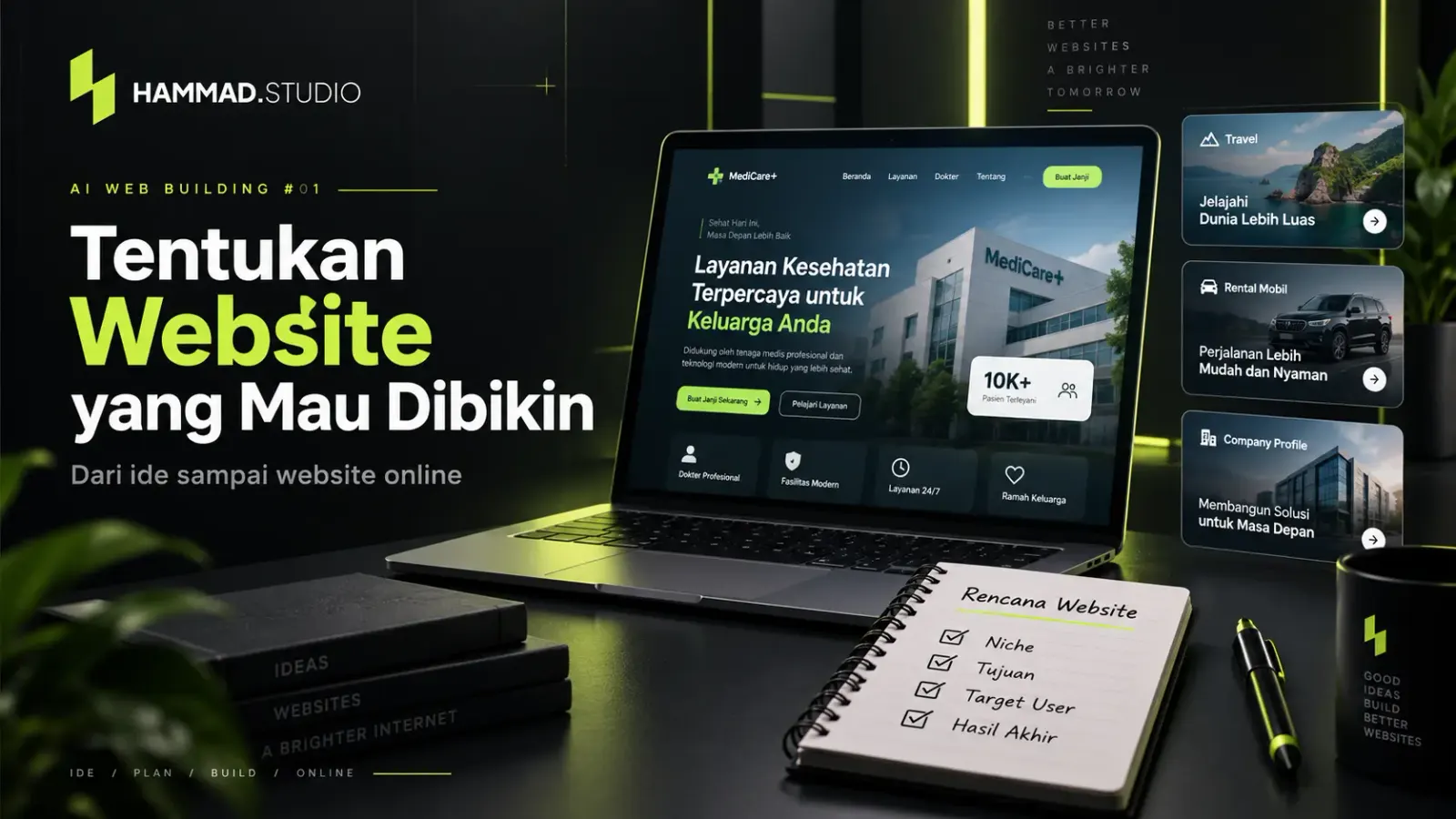 Cover tutorial AI Web Building #01 — Dari Ide Sampai Online