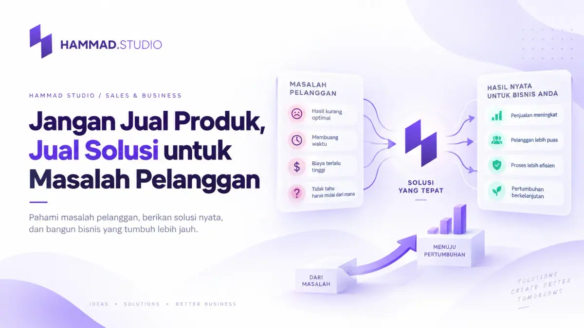 Cover tutorial Jangan Jual Produk, Jual Solusi untuk Masalah Pelanggan